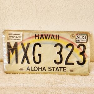 Hawaii Aloha State License Plate Authentic